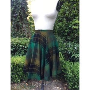 60s Pendleton Wool Plaid Circle Skirt